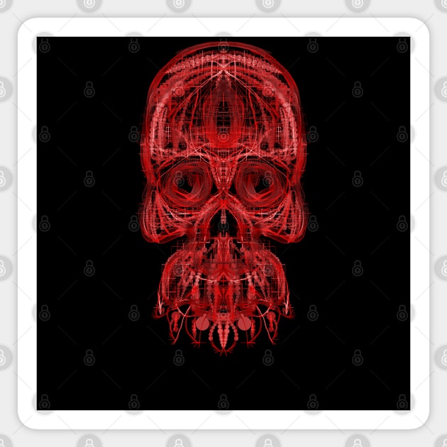 Electroluminated Skull - Red Sticker by Boogie 72